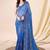 ethnic motifs embroidered georgette saree in blue