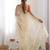 ethnic motifs embroidered georgette saree in offwhite