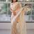 ethnic motifs embroidered georgette saree in offwhite