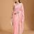 ethnic motifs embroidered georgette saree in pink