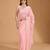 ethnic motifs embroidered georgette saree in pink