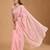 ethnic motifs embroidered georgette saree in pink