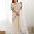 ethnic motifs embroidered georgette saree in chiku