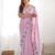 ethnic motifs embroidered georgette saree in pink