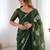 ethnic motifs embroidered georgette saree in green