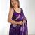 ethnic motifs embroidered georgette saree in purple