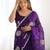 ethnic motifs embroidered georgette saree in purple