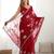 ethnic motifs embroidered georgette saree in red