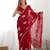 ethnic motifs embroidered georgette saree in red