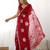 ethnic motifs embroidered georgette saree in red