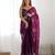 ethnic motifs embroidered georgette saree in wine