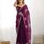 ethnic motifs embroidered georgette saree in wine