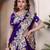 ethnic motifs embroidered georgette saree in blue