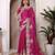 ethnic motifs embroidered georgette saree in pink