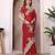 ethnic motifs embroidered georgette saree in red