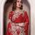 ethnic motifs embroidered georgette saree in red
