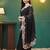 ethnic motifs embroidered georgette saree in black