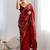 ethnic motifs embroidered georgette saree in red