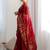 ethnic motifs embroidered georgette saree in red