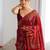 ethnic motifs embroidered georgette saree in red