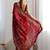 ethnic motifs embroidered georgette saree in red