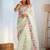 ethnic motifs embroidered georgette saree in green