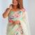 ethnic motifs embroidered georgette saree in green