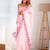 ethnic motifs embroidered georgette saree in pink