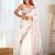 ethnic motifs embroidered georgette saree in white