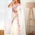 ethnic motifs embroidered georgette saree in white