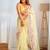 ethnic motifs embroidered georgette saree in yellow