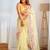 ethnic motifs embroidered georgette saree in yellow