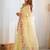 ethnic motifs embroidered georgette saree in yellow
