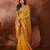 ethnic motifs embroidered georgette saree in yellow