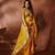 ethnic motifs embroidered georgette saree in yellow