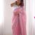 ethnic motifs embroidered georgette saree in pink