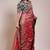 ethnic motifs embroidered georgette saree in red