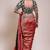 ethnic motifs embroidered georgette saree in red