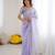 ethnic motifs embroidered georgette saree in lavender