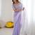 ethnic motifs embroidered georgette saree in lavender