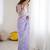 ethnic motifs embroidered georgette saree in lavender