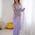 ethnic motifs embroidered georgette saree in lavender