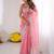 ethnic motifs embroidered georgette saree in pink