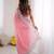 ethnic motifs embroidered georgette saree in pink