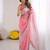 ethnic motifs embroidered georgette saree in pink