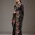 ethnic motifs embroidered georgette saree in black