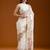 ethnic motifs embroidered georgette saree in white