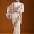 ethnic motifs embroidered georgette saree in white