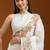 ethnic motifs embroidered georgette saree in white