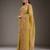 ethnic motifs embroidered georgette saree in yellow